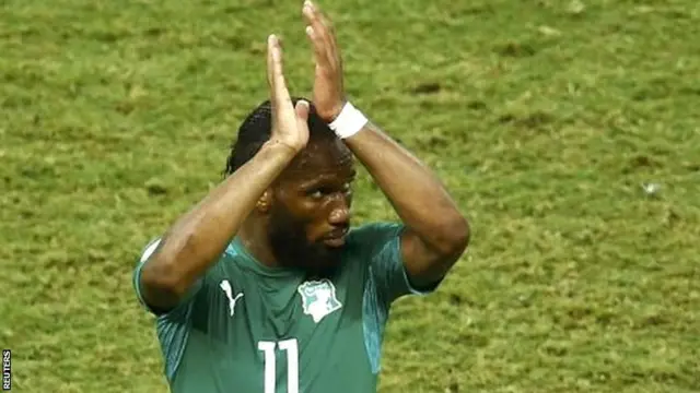 Didier Drogba in World Cup action for the Ivory Coast