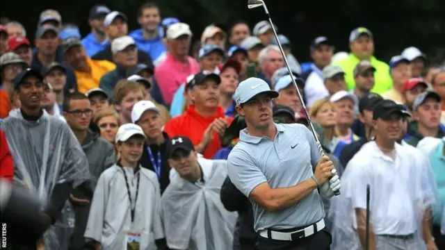 Rory McIlroy in round two at the US PGA