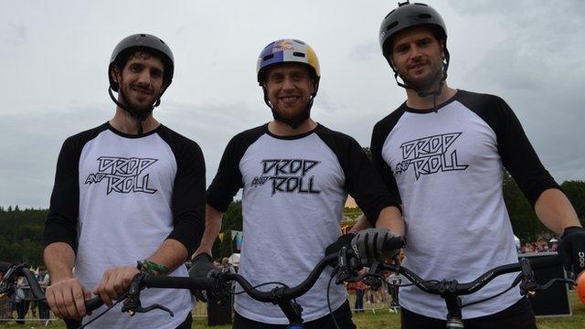 (Left to right) Ali Clarkson, Danny MacAskill and Duncan Shaw