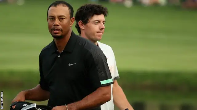 Tiger Woods (left) and Rory McIlroy