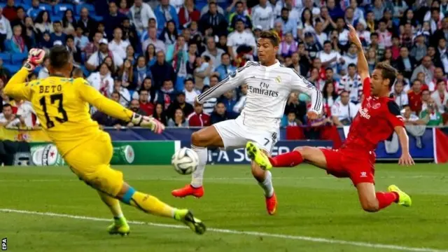 Cristiano Ronaldo scores