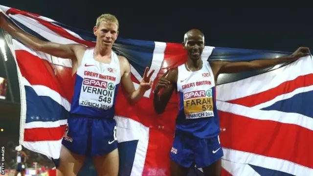 Andy Vernon and Mo Farah