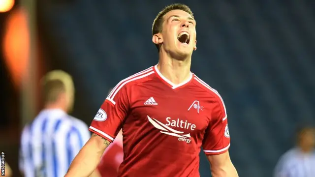 Ryan Jack celebrates putting Aberdeen 2-0 up at Kilmarnock