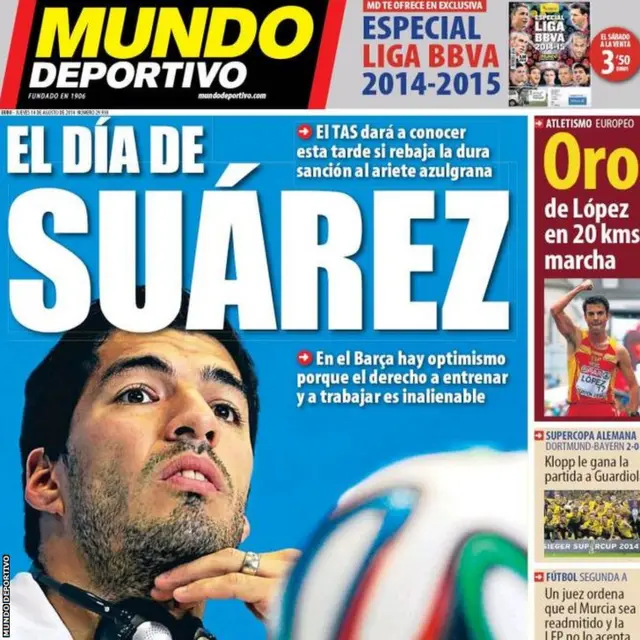 Mundo Deportivo front page