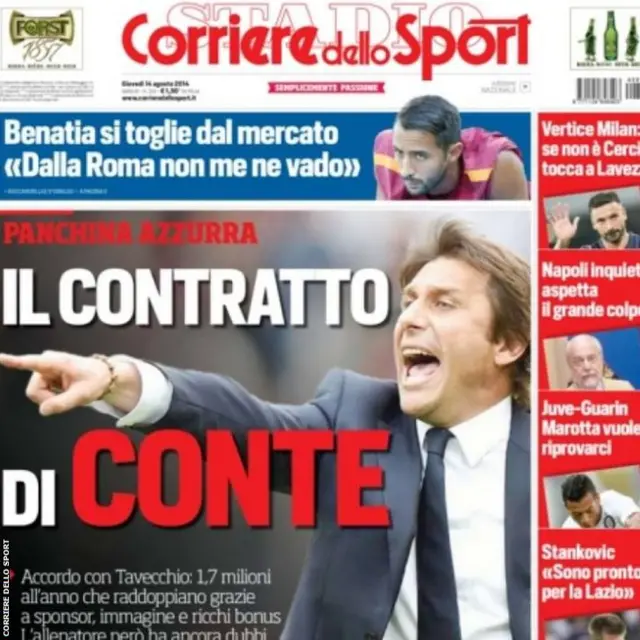 Corriere dello Sport front page