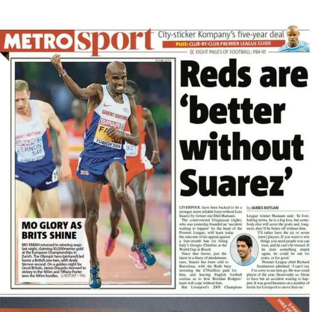 Metro back page