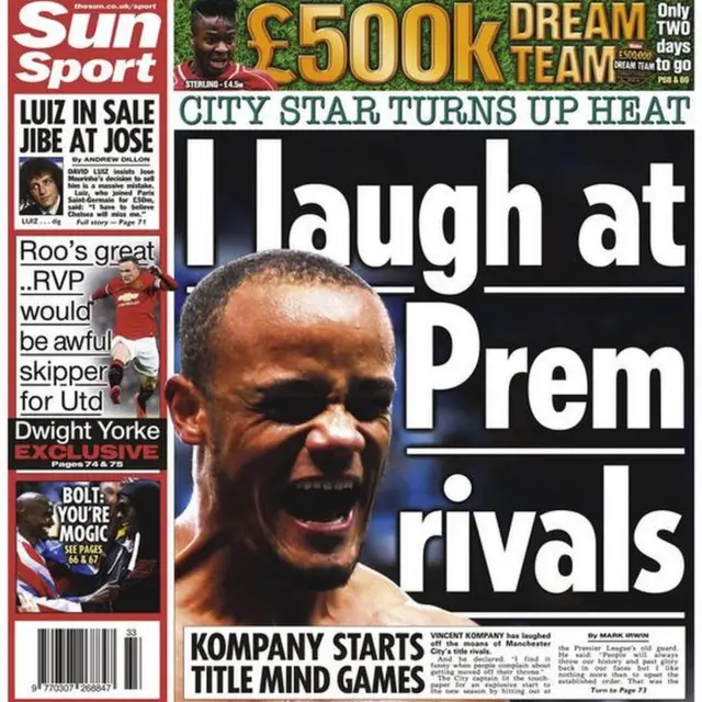 The Sun back page