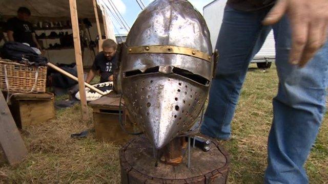 Helmet at Battle of Bosworth re-enatment