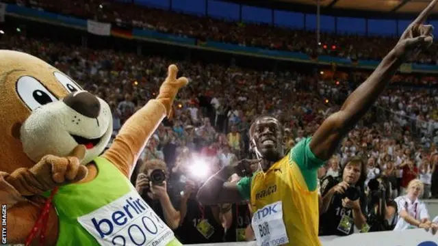 Berlino (left) with Usain Bolt