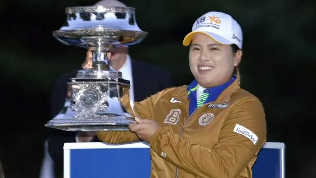 Inbee Park with the LPGA trophy