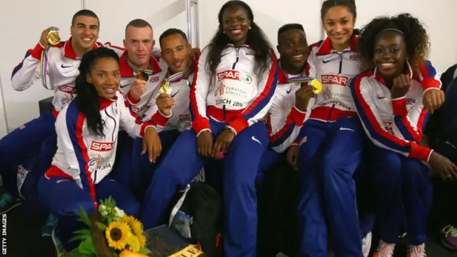 Great Britain athletes celebrate European Championships success