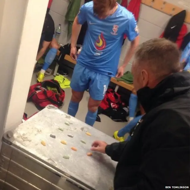 Gary Simpson using jelly babies to show tactics