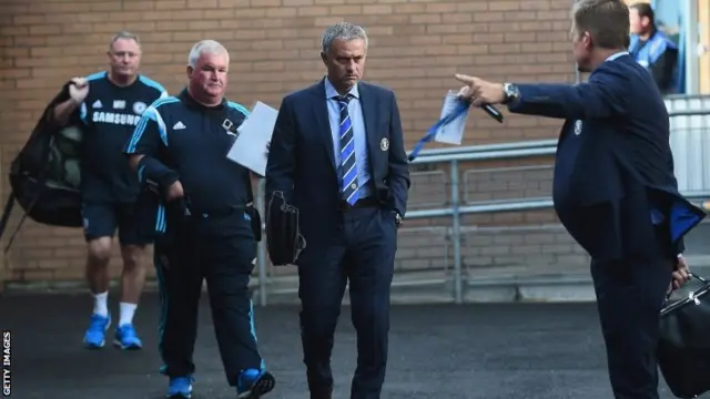 Chelsea boss Jose Mourinho arrives at Turf Moor