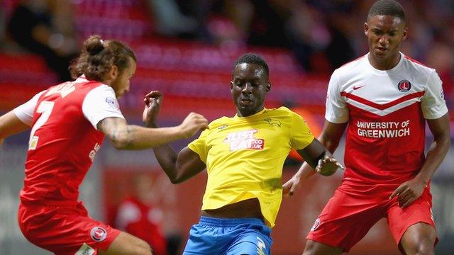 Derby's Simon Dawkins and Charlton's Joe Gomez