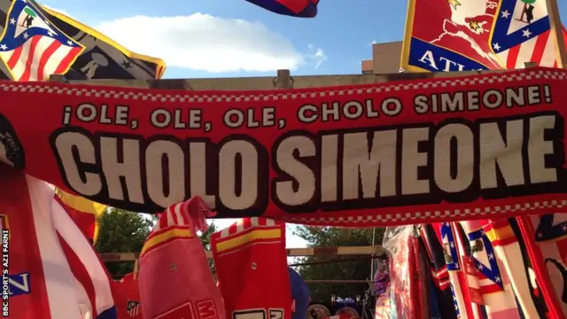 Atletico Madrid flags and scarf's