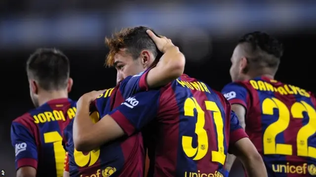 Munir reacts after scoring