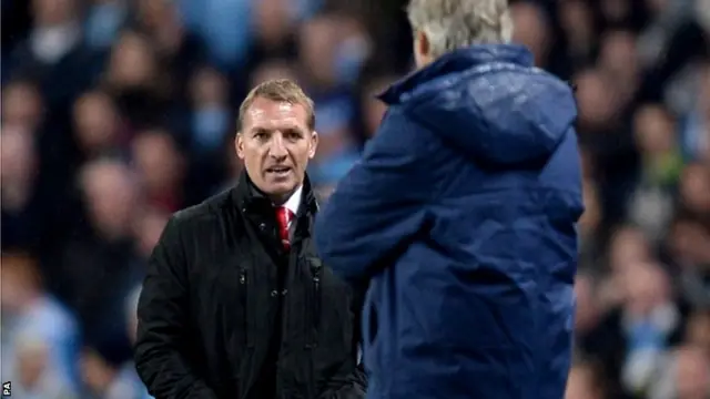 Liverpool manager Brendan Rodgers and Manchester City manager Manuel Pellegrini