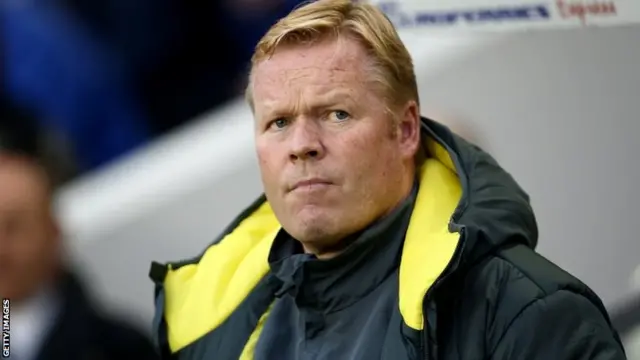 Southampton manager Ronald Koeman looks on