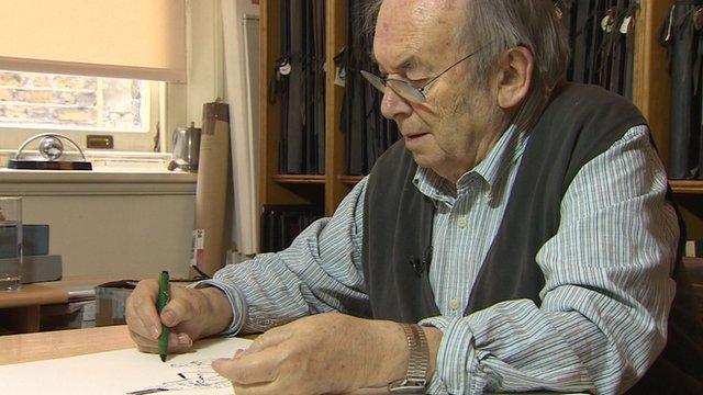 Quentin Blake at work in his studio