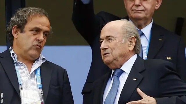 Michel Platini and Sepp Blatter