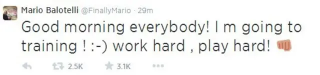 Mario Balotelli tweets he is off to training to work hard for new club Liverpool