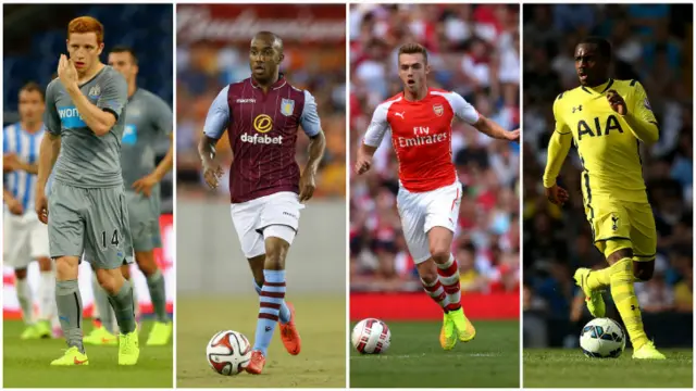 Jack Colback, Fabian Delph, Calum Chambers and Danny Rose