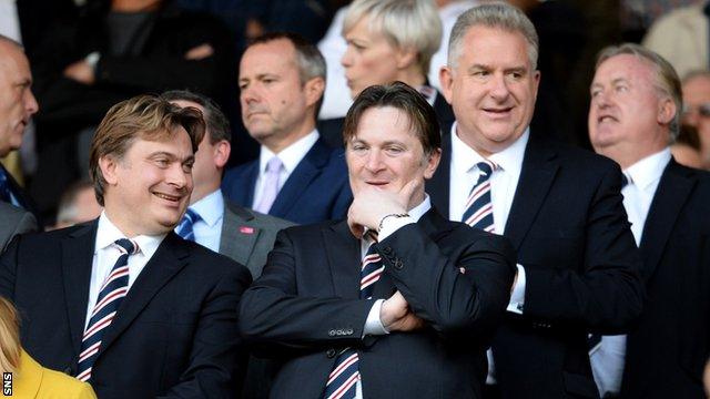 James and Sandy Easdale and Rangers chief executive Graham Wallace