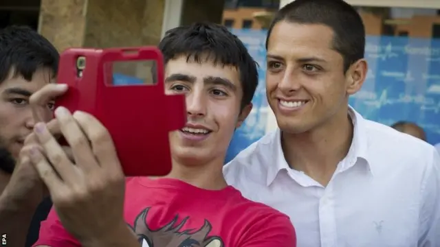 Javier Hernandez poses for a photograph