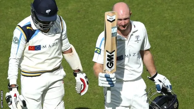 Adil Rashid (left) and Adam Lyth