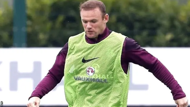 England captain Wayne Rooney in England training