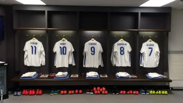 England's dressing room at Wembley