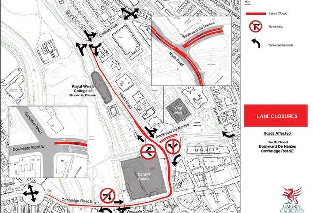 Map of road closures