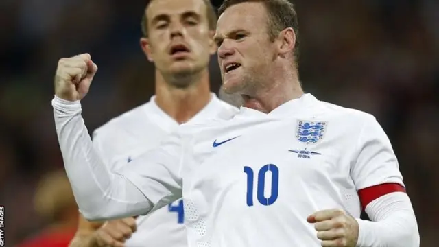 Wayne Rooney celebrates scoring