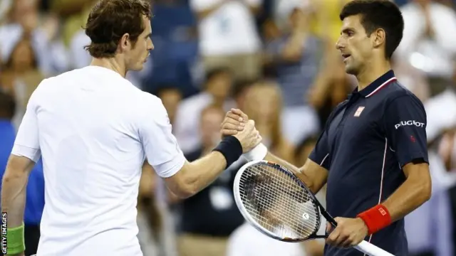 Andy Murray (left) with Novak Djokovic