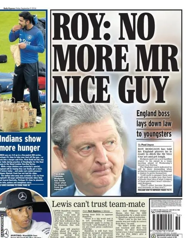 Daily Express backpage