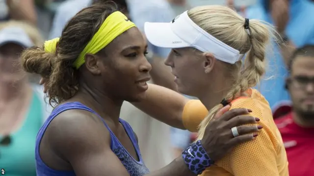 Serena Williams and Caroline Wozniacki