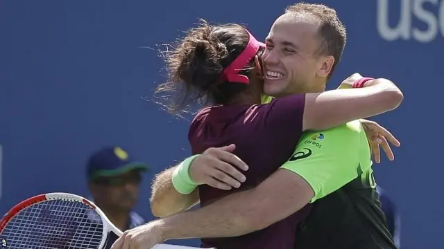 Sania Mirza, left, and Bruno Soares