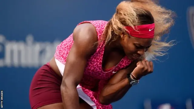 Serena Williams of the United States reacts