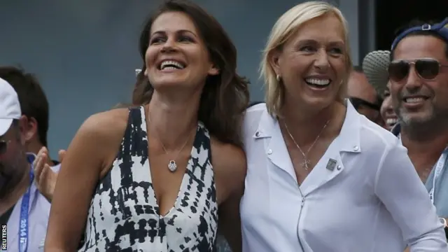 Julia Lemigova and Martina Navratilova