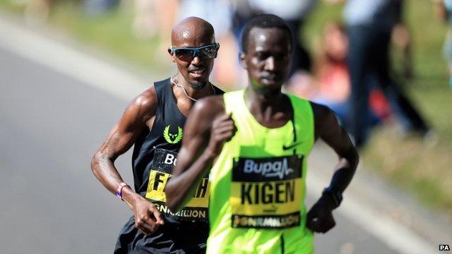 Mo Farah and Mike Kigen