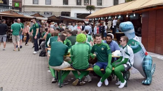 Northern Ireland fans in Budapest