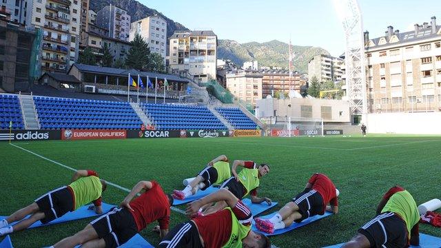 Wales players training in Andorra