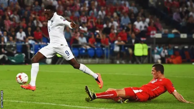 Danny Welbeck scores for England