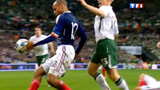 Thierry Henry in action for France against Republic of Ireland