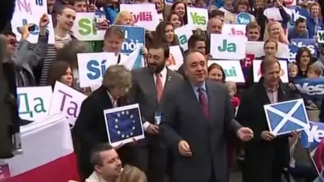 Alex Salmond arrives in Edinburgh