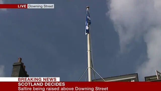 Saltire at Downing Street