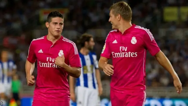 James Rodriguez and Toni Kroos