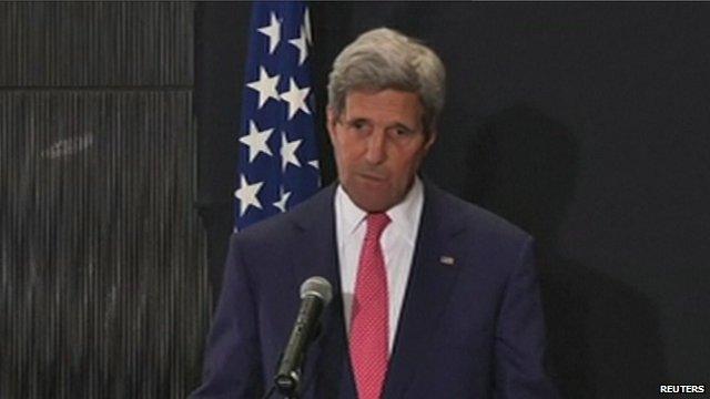 US Secretary of State John Kerry speaking in Cairo