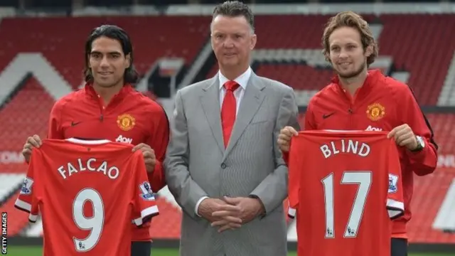 Falcao, Louis van Gaal and Daley Blind