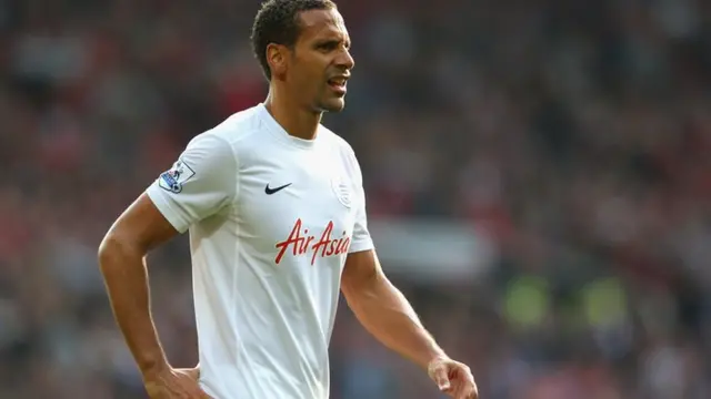 QPR defender Rio Ferdinand against his old club Manchester United